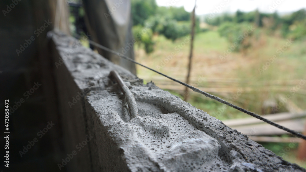 Row of bricks Fastened with steel to build your own house Stock Photo ...