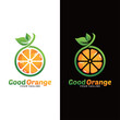 fresh orange fruit logo