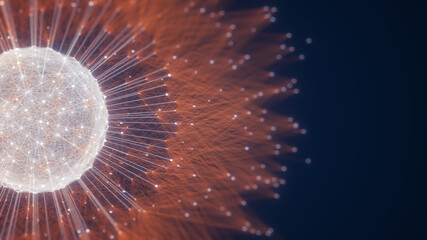big data concept. digital data flow. transferring of big data. transfer and storage of data sets. da