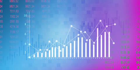 Wall Mural - 2d rendering Stock market online business concept. business Graph 