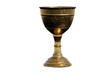 Ancient cooper chalice isolated on white background. 3D Render