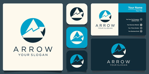 Letter A arrow logo icon design template elements.