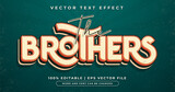 The brother's text, vintage retro editable text effect style