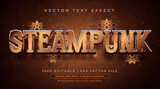 Steampunk text, glowing editable text effect style