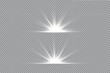 Vector illustration of abstract flare light rays. A set of stars, light and radiance, rays and brightness.