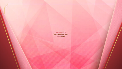 Wall Mural - geometric red and pink with gold lines abstract background. creative design templates. vector illust