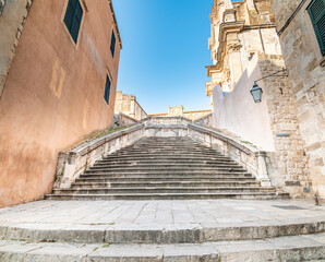 Wall Mural - Baroque staircase in Old Town Dubrovnik, the way to Church of St. Ignatius. Famous place for tourist, known as walk of shame.