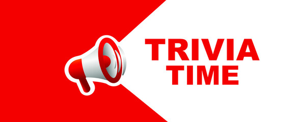 Wall Mural - trivia time sign on white background