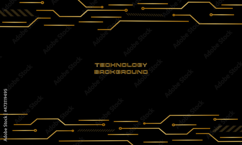 GOLD LINE TECHNOLOGY BACKGROUND Stock Vector | Adobe Stock