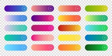 Web Gradienr Buttons. Color Rounded Button Collection. Vector Set