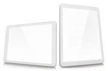 White Tablet Computers, Isolated On White Background