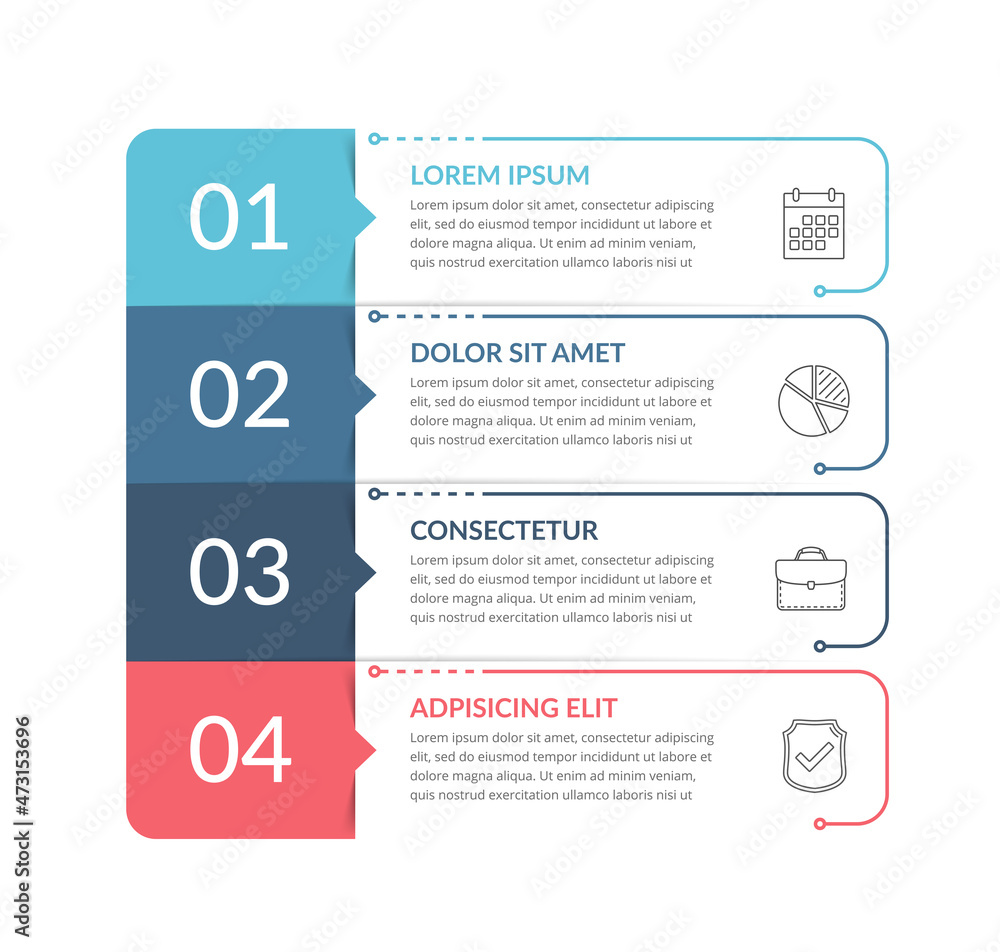 Infographic template with 4 steps, workflow, process chart Stock Vector ...