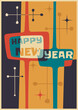 © koyash07 - Happy New Year Greeting Card, Mid Century Modern Art Style Illustration