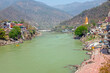 The holy river Ganga at Laxman Jhula in India Asia