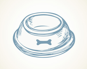 Canvas Print - Bowl for pets. Vector drawing