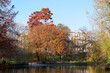 canvas print picture - Saint-Mandé lake in the Bois de Vincennes. Paris 12th arrondissement