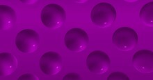 Looped. Abstract Velvet Violet Background With Dynamic Orchid Flower Color 3d Circles. 3D Animation Of Purple Circles. Modern Video Background, Animated, Screensaver, Copy Space,
