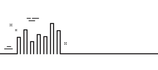 Poster - Column chart line icon. Financial graph sign. Stock exchange symbol. Business investment. Minimal line illustration background. Bar diagram line icon pattern banner. White web template concept. Vector