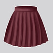 Vector sticker with a white rim with a fashionable burgundy womens skirt