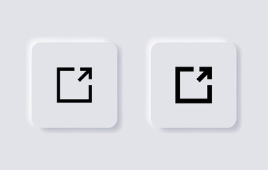 Fototapete - page open new window icon in neumorphism buttons, External Link Icon symbol, open another tab icon button with neumorphic style ui user interface for apps and website

