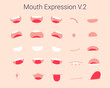 © Diamond Heart - Mouth Expressions V.2 Shape, communication, emotion, mouth expresses feelings.