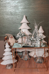 Wall Mural - Beautiful holiday decorated room with Christmas tree and other seasonal elements 