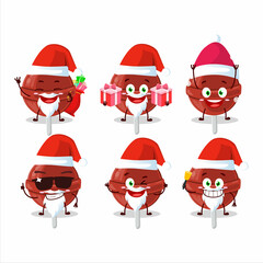 Wall Mural - Santa Claus emoticons with sweet strawberry lollipop cartoon character