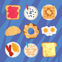 Poster - icon set breakfast