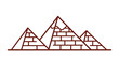 Egyptian pyramids icon, vector illustration of pyramids in outline style, sights of Egypt for tourists