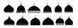 mosque dome vector Set. Silhouette of mosque dome vector illustration editable.