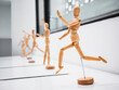 Human artist models Wood figure Mannequin in action