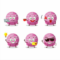 Wall Mural - Truffle strawberry candy cartoon character with various types of business emoticons