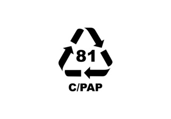 Plastic recycling code symbol. C PAP recycling symbol for plastic, simple flat icon vector