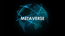 Metaverse Digital Virtual Reality World Technology With 3d Hologram Globe, Vector Illustration.
