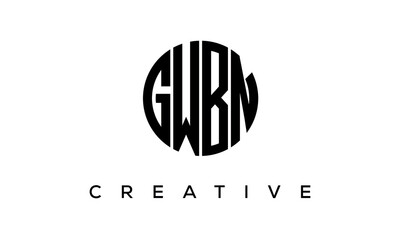 Letters GWBN creative circle logo design vector, 4 letters logo