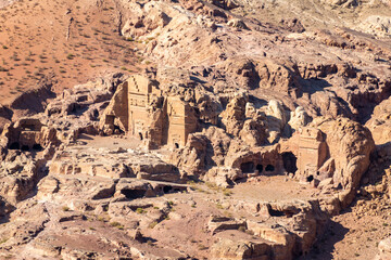 Wall Mural - View of tombs in Petra, Jordan as seen from a high viewpoint