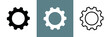 Gear icons set. Parameter or setting symbol. Isolated vector illustration on white background.