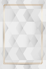 Wall Mural - gold frame on white and gray geometric pattern background vector