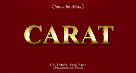 Carat gold 3d text editable style effect template