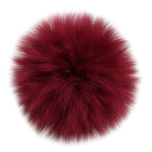 Fluffy Ball, Furry Red Sphere Isolated On White Background