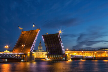 Wall Mural - Open Dvortsovy Bridge, Saint-Petersburg, Russia