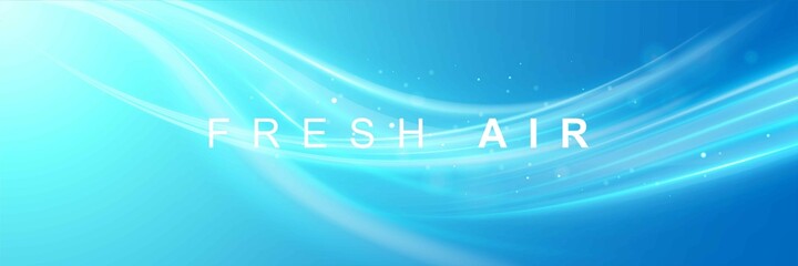 Wall Mural - blue waves with a fresh aroma. waves showing a stream of clean fresh air. vector illustration.