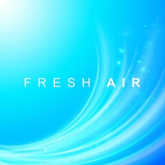 Wall Mural - waves showing a stream of clean fresh air. blue waves with a fresh aroma. vector illustration.