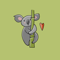 Poster - Little Koala character. Sketch for your design