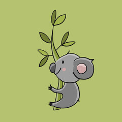 Poster - Little Koala character. Sketch for your design