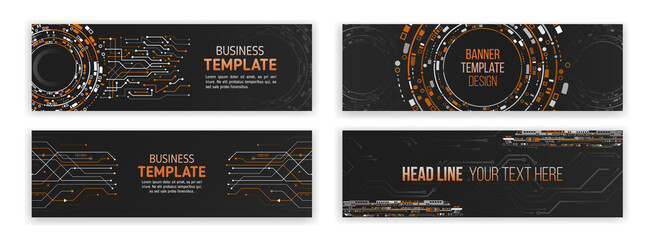 Wall Mural - set of modern banner templates for websites. abstract social media cover design. horizontal header w