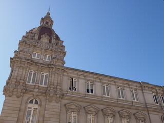 Side view of city hall in A Coruna town in Spain