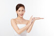 © kitthanes  - Beautiful young asian woman with clean fresh skin on white background, Face care, Facial treatment, Cosmetology, beauty and spa, Asian women portrait.