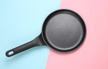 Pancake Non-stick Frying Pan On Pink Background