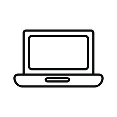 Wall Mural - Laptop icon vector with blank screen. notebook